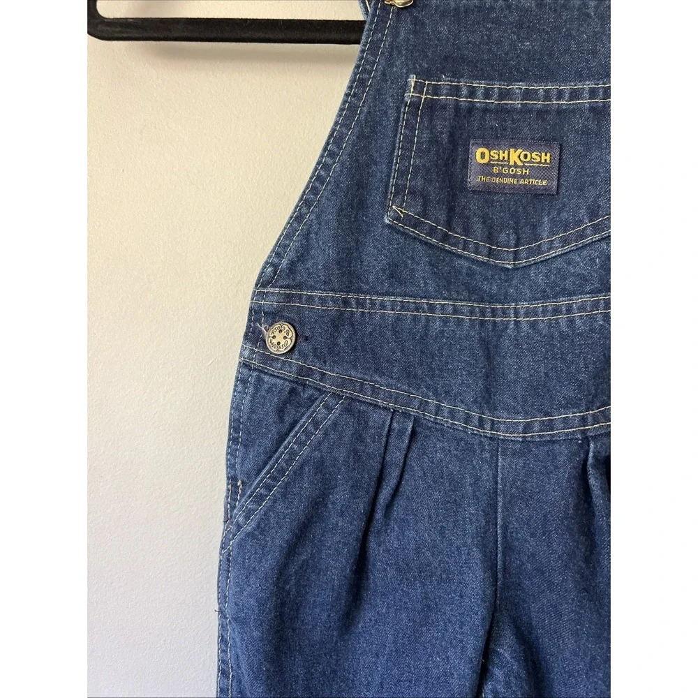 Vintage OshKosh B'Gosh Overalls Size 2T Indigo Blue Vestbak USA Made Pleated